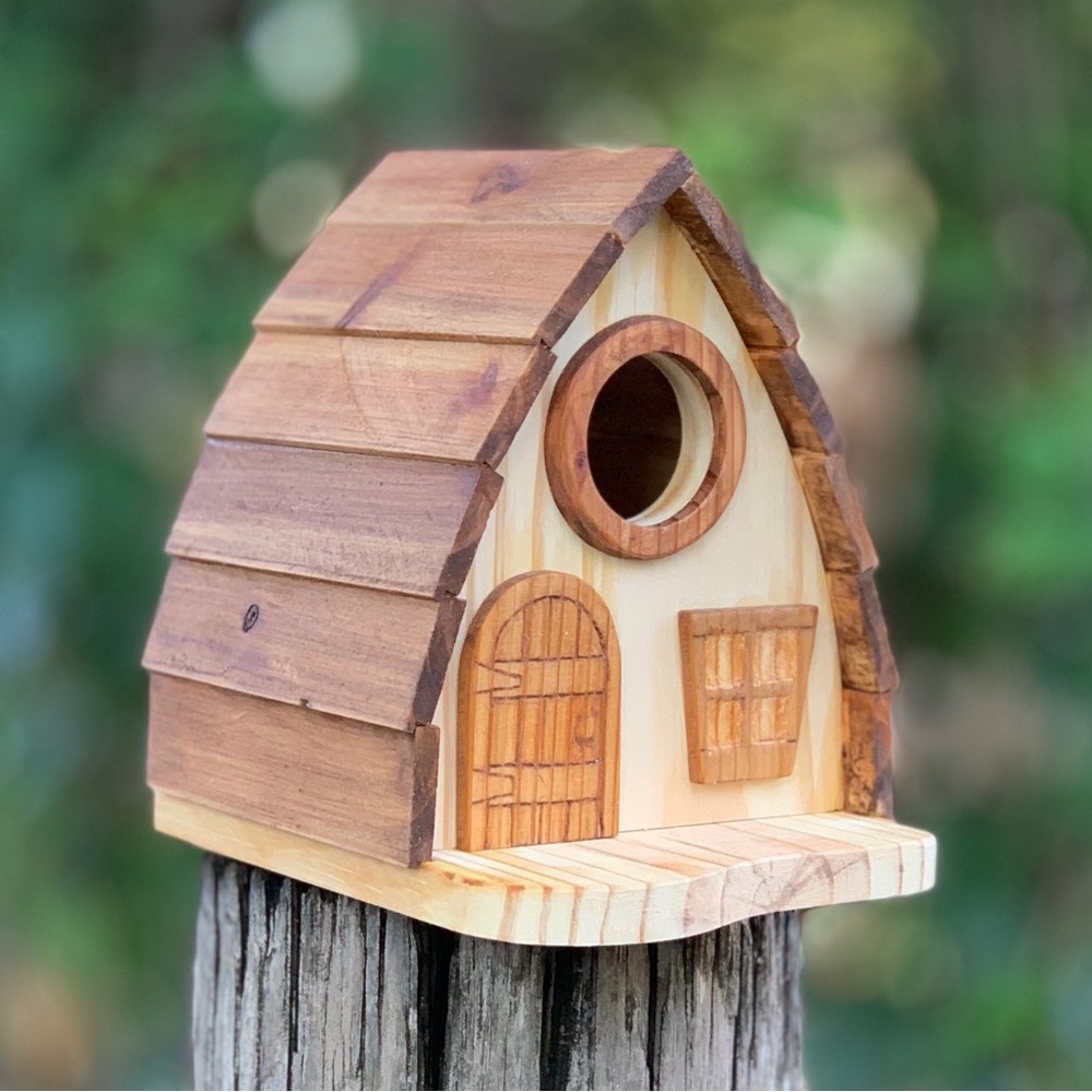 Cedar and Oak Whimsical Birdhouse, Version Two!
